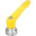 Kipp Adjustable Handle W Clamp Force Intensif Size:5, M12, Plastic Yellow Ral1021, Comp:Stainless Steel K1598.51216